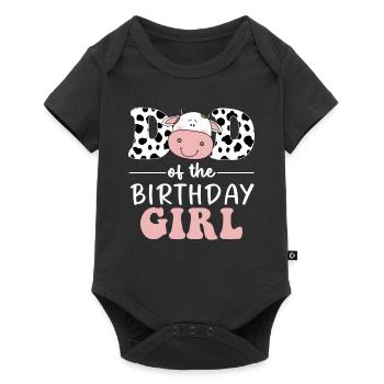Dad of The Birthday Girl Farm Cow Daddy Papa 1st - Baby Premium short-sleeve bodysuit - black - Front