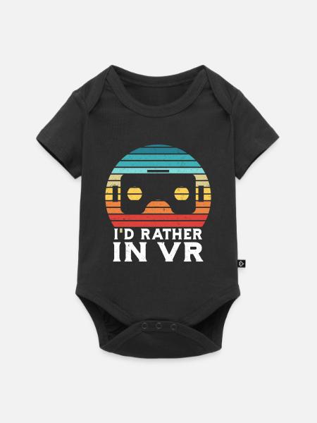 Virtual Reality VR Gamer Funnz - Baby Premium Kurzarmbody - Schwarz