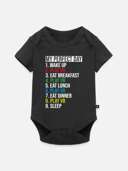 Virtual Reality VR Gamer Funnz - Baby Premium Kurzarmbody - Schwarz