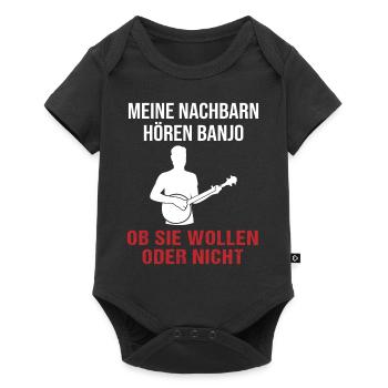 Sons de banjo - cadeau pour les voisins - Body à manches courtes Premium Bébé - noir - Devant