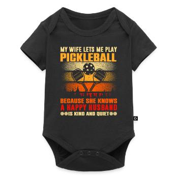 Pickleball Player Husband Loves - Baby Premium short-sleeve bodysuit - black - Front