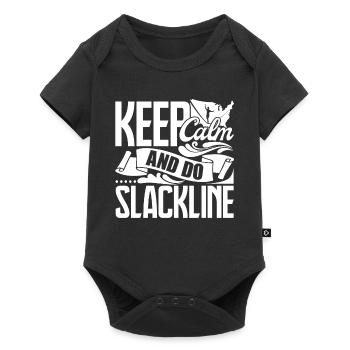 Slacklining Keep Calm And Do Slackline - Baby Premium short-sleeve bodysuit - black - Front