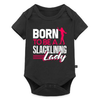 Slacklining Born To Be A Slacklining Lady - Baby Premium short-sleeve bodysuit - black - Front