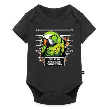 Green Quaker Parakeet Mug Shot Funny Parrot Lover - Baby Premium Kurzarmbody - Schwarz - Vorne