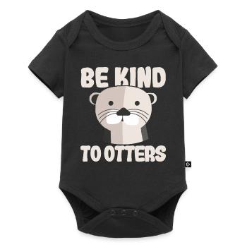 Être enfant loutre drôle cadeau - Body à manches courtes Premium Bébé - noir - Devant