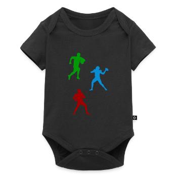 Rugby Player Silhouette - Baby Premium Kurzarmbody - Schwarz - Vorne