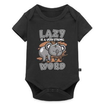 Paresseux est un mot très fort Koalabear Eucalyptus - Body à manches courtes Premium Bébé - noir - Devant