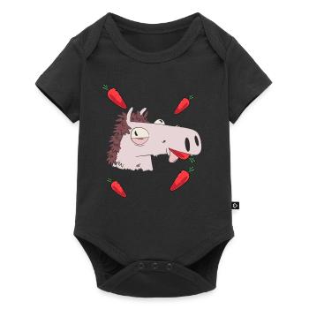 Cheval, Faim, Betteraves, Chevaux, Enfant, Cavalier, Fille - Body à manches courtes Premium Bébé - noir - Devant