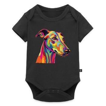 Watercolor Colorful Greyhound - Baby Premium short-sleeve bodysuit - black - Front