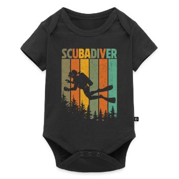 Plongée Plongeur Amoureux de l’océan - Body à manches courtes Premium Bébé - noir - Devant