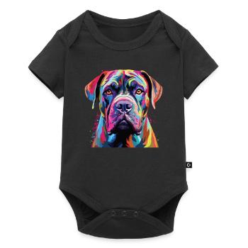 Watercolor Colorful Boerboel - Baby Premium short-sleeve bodysuit - black - Front