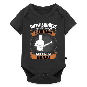 Sagesse de la vieillesse banjo - cadeau avec expérience - Body à manches courtes Premium Bébé - noir - Devant