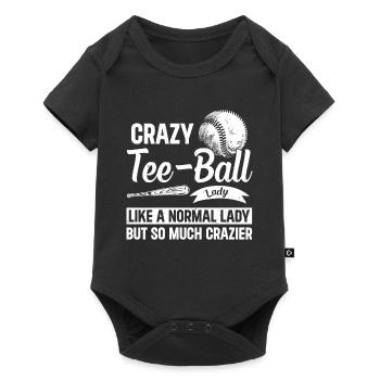 Teeball Lady Tee-ball Girl - Crazy Tee-ball lady - Baby Premium Kurzarmbody - Schwarz - Vorne