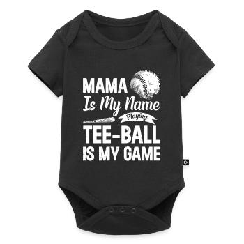 Maman c’est mon nom qui joue Le tee-ball c’est mon jeu - Teeb - Body à manches courtes Premium Bébé - noir - Devant