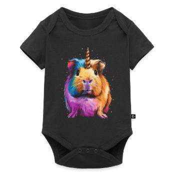 Cochon d’Inde Licorne Guinicorne - Body à manches courtes Premium Bébé - noir - Devant