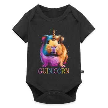 Cochon d’Inde Licorne Guinicorne - Body à manches courtes Premium Bébé - noir - Devant