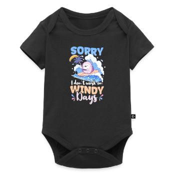 Le kite surf ne fonctionne pas les jours de vent - Body à manches courtes Premium Bébé - noir - Devant
