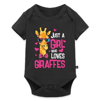 Just a girl who loves Giraffes - Baby Premium short-sleeve bodysuit - black - Front