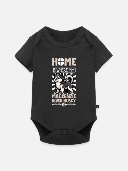 Zuhause - Mackenzie River Husky - Baby Premium Kurzarmbody - Schwarz