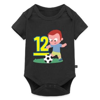 12th Birthday 12 Years Soccer Soccer Player - Baby Premium short-sleeve bodysuit - black - Front