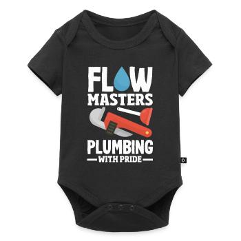 Flow Masters Plumbing Pride Professional Plumber - Baby Premium Kurzarmbody - Schwarz - Vorne