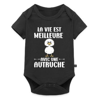 Humour autruche - Body à manches courtes Premium Bébé - noir - Devant