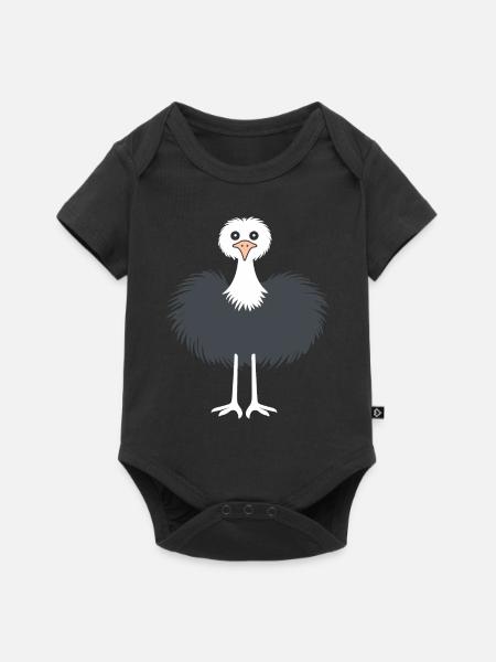 Strauß - Baby Premium Kurzarmbody - Schwarz