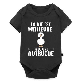 Humour autruche - Body à manches courtes Premium Bébé - noir - Devant