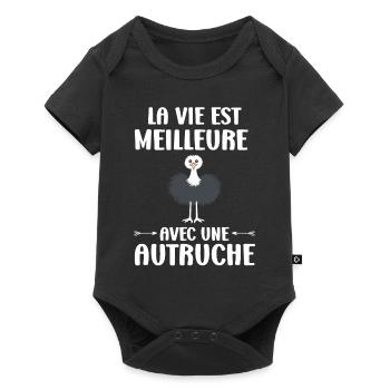 Humour autruche - Body à manches courtes Premium Bébé - noir - Devant