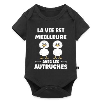 Humour autruche - Body à manches courtes Premium Bébé - noir - Devant