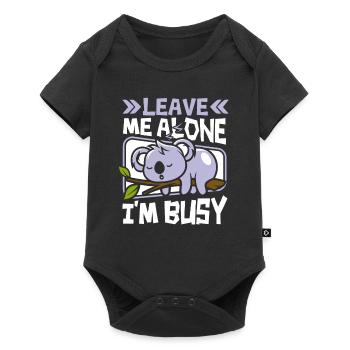 Leave Me Alone I'm Busy Koalabear Eucalyptus - Baby Premium short-sleeve bodysuit - black - Front