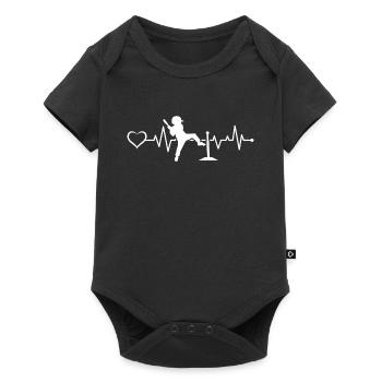 T-ball Player Heartbeat Tee-ball Heartbeat Heart - Baby Premium short-sleeve bodysuit - black - Front