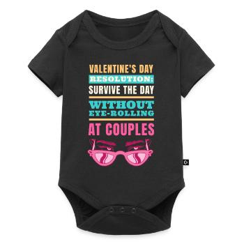 Bitter Single Woman With Shades Anti Valentines Da - Baby Premium Kurzarmbody - Schwarz - Vorne