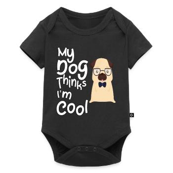 My dog thinks I'm cool - Baby Premium short-sleeve bodysuit - black - Front