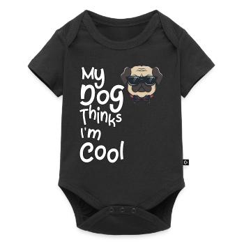 My dog thinks I'm cool - Baby Premium short-sleeve bodysuit - black - Front