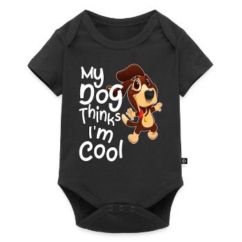 My dog thinks I'm cool - Baby Premium short-sleeve bodysuit - black - Front
