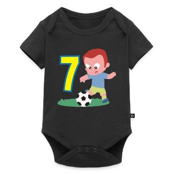 7th Birthday 7 Years Soccer Soccer Player - Baby Premium short-sleeve bodysuit - black - Front