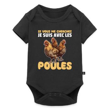If you're looking for me, I'll be with the chickens - Baby Premium short-sleeve bodysuit - black - Front