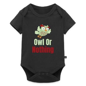 Eule Oder Nichts Wortspiele Halloween-kostüm - Baby Premium Kurzarmbody - Schwarz - Vorne