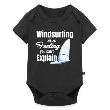 Windsurfen Ist Ein Gefühl, Das Man Nicht Erklären - Baby Premium Kurzarmbody - Schwarz - Vorne