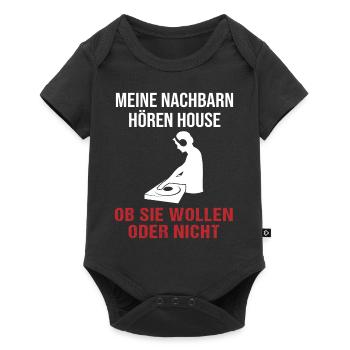 House Music Neighbors Party DJ Gift - Baby Premium short-sleeve bodysuit - black - Front