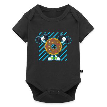 Donut PowerLifting Workout -Weightlifter - Baby Premium short-sleeve bodysuit - black - Front