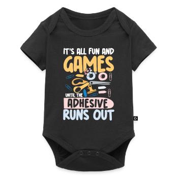 All Fun and Games Until The Adhesive runs out - Baby Premium Kurzarmbody - Schwarz - Vorne