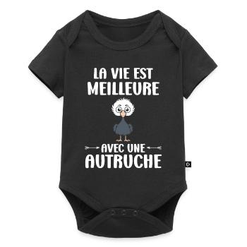 Ostrich Quote - Baby Premium short-sleeve bodysuit - black - Front
