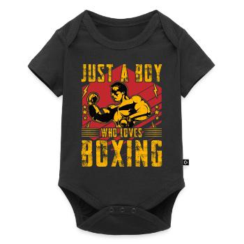 Nur ein Junge, der das Boxen liebt - Baby Premium Kurzarmbody - Schwarz - Vorne