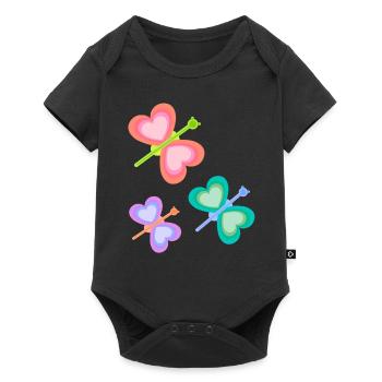 Spring Colorful Insect Butterflies Child Baby 80s - Baby Premium short-sleeve bodysuit - black - Front