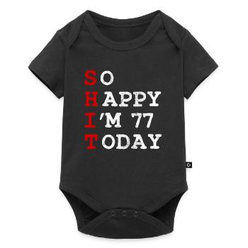 Birthday 77 Birthday Year Birth Funny - Baby Premium short-sleeve bodysuit - black - Front