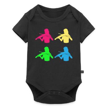 Ensemble de violonistes colorés Harmony - Body à manches courtes Premium Bébé - noir - Devant