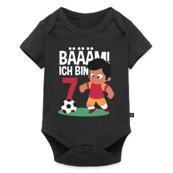 7th Birthday 7 Years Soccer Soccer Player - Baby Premium short-sleeve bodysuit - black - Front