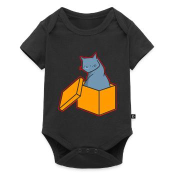 Katze In Box Retro Süße Katzenliebhaber Lustig - Baby Premium Kurzarmbody - Schwarz - Vorne